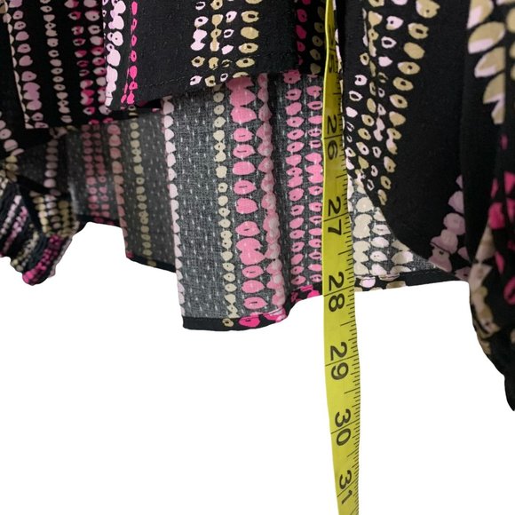 Maeve Long Sleeve Black Multicolor Partial Button Up Top XL - Picture 7 of 7